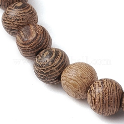 Summer Beach Turtle Dyed Synthetic Turquoise & 6.5mm Round Wenge Wood Beaded Stretch Bracelets for Women&nbsp;BJEW-JB10515-02