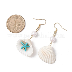 304 Stainless Steel Shell Shape Dangle Earrings&nbsp;EJEW-JE06269
