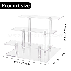 3-Tier Transparent Acrylic Minifigure Display Risers&nbsp;ODIS-WH0002-49