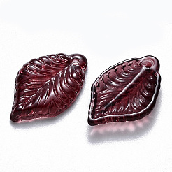 Transparent Baking Paint Glass Pendants&nbsp;DGLA-T002-04B
