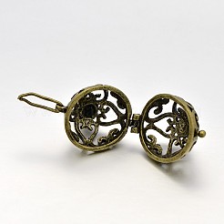 Brass Hollow Round Cage Pendants&nbsp;KK-J189-05AB-NF