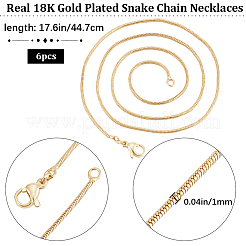 6Pcs Brass Snake Chain Necklaces Set for Men Women&nbsp;MAK-BBC0001-07