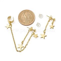 304 Stainless Steel Star Asymmetrical Earrings&nbsp;EJEW-JE04889-01