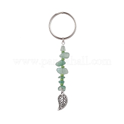Chakra Gemstone Chip Keychains with Glass Seed Beads&nbsp;KEYC-JKC00473