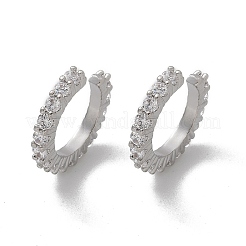 Brass Micro Pave Clear Cubic Zirconia Cuff Earrings&nbsp;EJEW-I249-14P