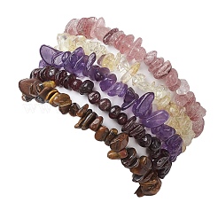 12 Constellation Natural Mixed Gemstone Chip Beaded Stretch Bracelets Sets for Women Men&nbsp;BJEW-JB10264-11