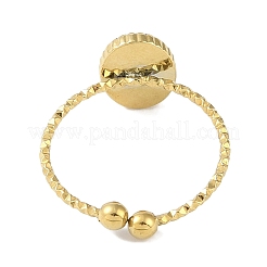 Ion Plating(IP) 304 Stainless Steel Enamel Oval Cuff Finger Rings&nbsp;RJEW-L107-071G-02