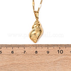 Ocean 304 Stainless Steel Conch Shape Pendant Necklaces for Women&nbsp;NJEW-F373-01G