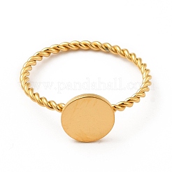304 Stainless Steel Signet Finger Ring&nbsp;RJEW-P036-01G-E
