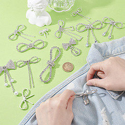 13Pcs 13 Styles Bowknot Alloy Rhinestone Brooches for Backpack Clothes&nbsp;JEWB-GA0001-36