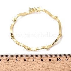 Brass Micro Pave Clear Cubic Zirconia Cuff Bangles for Women&nbsp;BJEW-H639-02G