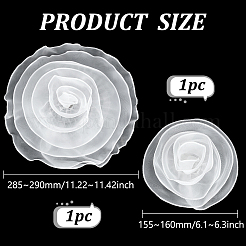 2Pcs 2 Styles Organza Flower Brooches&nbsp;JEWB-FG0001-58B