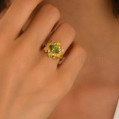 Brass Micro Pave Cubic Zirconia Finger Rings for Women&nbsp;KW9333-5