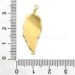 Brass Micro Pave Clear Cubic Zirconia Enamel Leaf Connector Charms&nbsp;KK-V011-25G