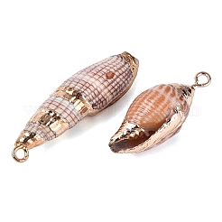 Electroplate Natural Spiral Shell Pendants&nbsp;SSHEL-Q100-49G
