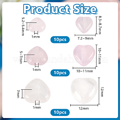 30Pcs 3 Styles Natural Rose Quartz Heart Beads&nbsp;G-OC0005-97