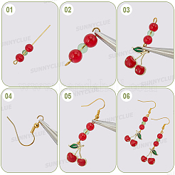 DIY Cherry Earring Making Kits&nbsp;DIY-SC0031-71