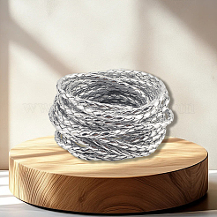 5M Braided Round PU Leather Jewelry Cord&nbsp;OCOR-GF0004-96A-04