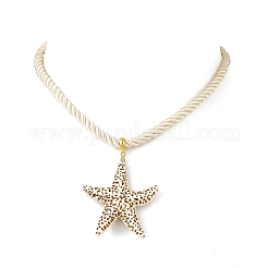 Ocean Spray Painted Opaque Acrylic Starfish Pendant Twisted Nylon Cord Necklaces for Women&nbsp;NJEW-JN06454