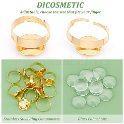 DIY Flat Round Blank Dome Finger Rings Making Kit&nbsp;DIY-DC0001-63