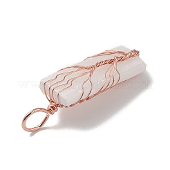 Copper Wire Wrapped Natural Selenite Big Pendants&nbsp;KK-E086-01RG