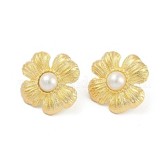 Flower Brass Stud Earrings&nbsp;EJEW-Q391-24G