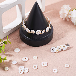 105Pcs 3 Styles Natural 4-Hole Freshwater Shell Buttons&nbsp;BUTT-TA0001-26