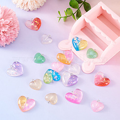 20Pcs 10 Colors Transparent Resin Pendants&nbsp;CRES-TA0001-43