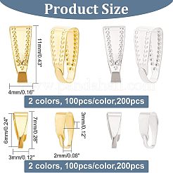 400Pcs 4 Style Brass Snap on Bails&nbsp;KK-FH0003-47