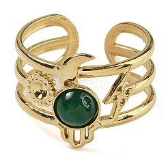 Natural Malaysia Jade Finger Rings&nbsp;RJEW-U027-07G-06
