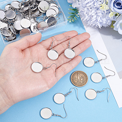 60Pcs 304 Stainless Steel Earring Hooks&nbsp;STAS-BBC0009-93C