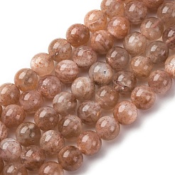 Natural Gold Sunstone Beads Strands&nbsp;G-A276-A03-6mm-01