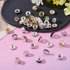 55Pcs 11 Styles Alloy Glass & Iron Rhinestone Spacer Beads&nbsp;FIND-TA0008-70C
