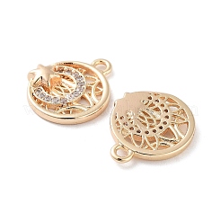 Brass Micro Pave Clear Cubic Zirconia Charms&nbsp;KK-F871-44G