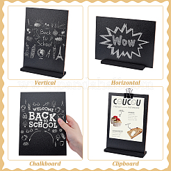 Rectangle Chalkboard Signs with Wood Base Stand&nbsp;DJEW-WA0001-05