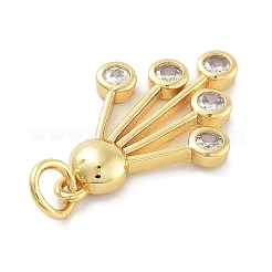Rack Plating Brass Micro Pave Cubic Zirconia Pendants&nbsp;KK-Z071-74G-01
