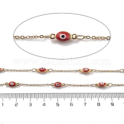Enamel & 304 Stainless Steel Link Chains&nbsp;CHS-K021-10G-01