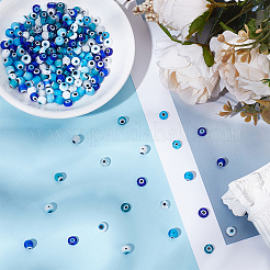 220Pcs 11 Styles Handmade Evil Eye Lampwork Beads&nbsp;LAMP-AR0001-47