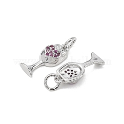 SHEGRACE Brass Micro Pave Cubic Zirconia Pendants&nbsp;XGRQ2C949-406P