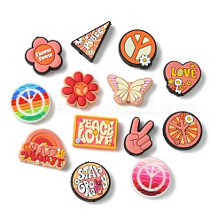 26Pcs 13 Styles Peace Themed PVC Plastic Beads&nbsp;PVC-CJ0001-02