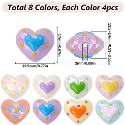 32Pcs 8 Colors Freehand UV Plating Acrylic Beads&nbsp;FIND-SP0002-76