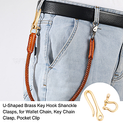 U-Shaped Brass Key Hook Shanckle Clasps&nbsp;KK-PH0004-97A