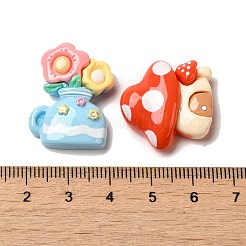 Flower/Mushrooom/Cactus Spring Garden Opaque Resin Decoden Cabochons&nbsp;CRES-B019-09