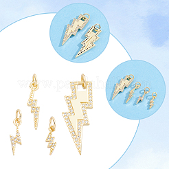 12Pcs 4 Styles Brass Micro Pave Cubic Zirconia Pendants&nbsp;KK-BBC0028-11