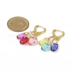 Gradient Color Baking Paint Transparent Glass Dangle Hoop Earrings&nbsp;EJEW-JE06360
