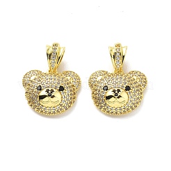 Clear & Black Cubic Zirconia Pendants&nbsp;KK-G446-10G