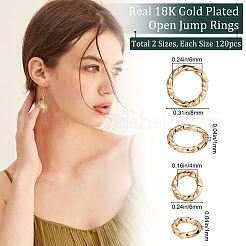 240Pcs 2 Styles Brass Open Jump Rings&nbsp;KK-BBC0002-75