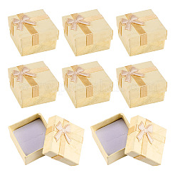 Square Paper Jewelry Ring Gift Boxes with Bowknot&nbsp;CON-TAC0010-80D