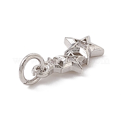 Brass Micro Pave Cubic Zirconia Charms&nbsp;ZIRC-F132-18P