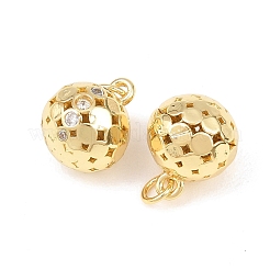 Brass Micro Pave Cubic Zirconia Pendants&nbsp;KK-C162-046G